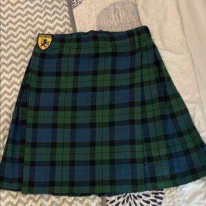 Women's Green and Blue Plaid Kilt (All Ireland)